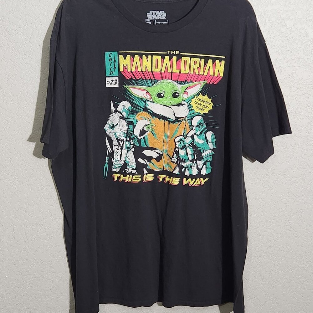 Star Wars Mandalorian Shirt Mens 2XL Grogu Child This Is The Way Tee Disney